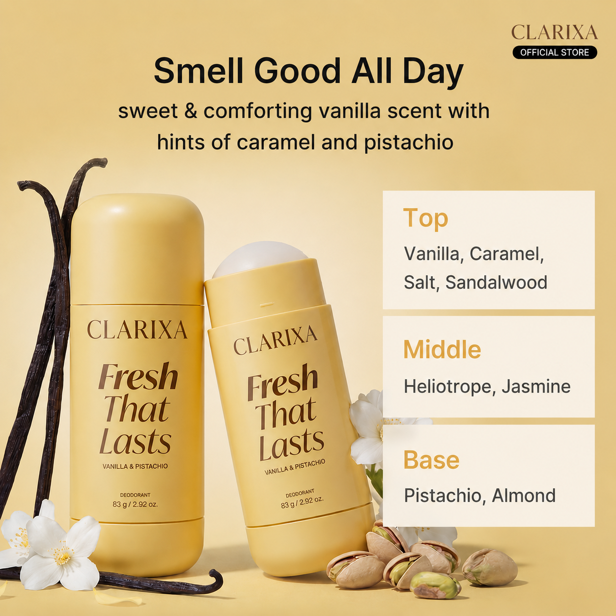 Clarixa Deodorant Vanilla & Pistachio